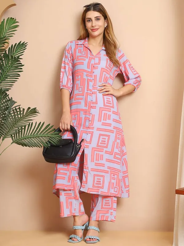 Women_S_Pure_Cotton_Printed_Collared_Top_And_Pant_Co_Ord_Set_Pink_Gr