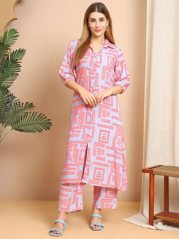 Women_S_Pure_Cotton_Printed_Collared_Top_And_Pant_Co_Ord_Set_Pink_Gr