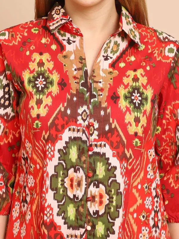Women_S_Pure_Cotton_Printed_Collared_Top_And_Pant_Co_Ord_Set_Multti_Color4