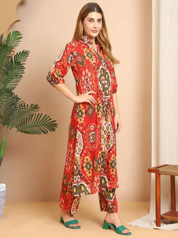 Women_S_Pure_Cotton_Printed_Collared_Top_And_Pant_Co_Ord_Set_Multti_Color4