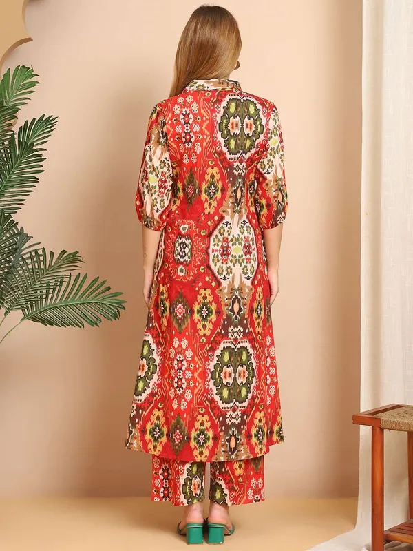 Women_S_Pure_Cotton_Printed_Collared_Top_And_Pant_Co_Ord_Set_Multti_Color4