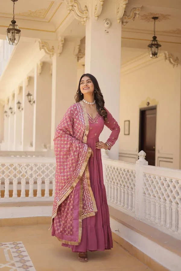Onion_Designer_Faux_Georgette_Gown_With_Sequined_Dupatta_Elegant_Festive_Party_Wear_Set