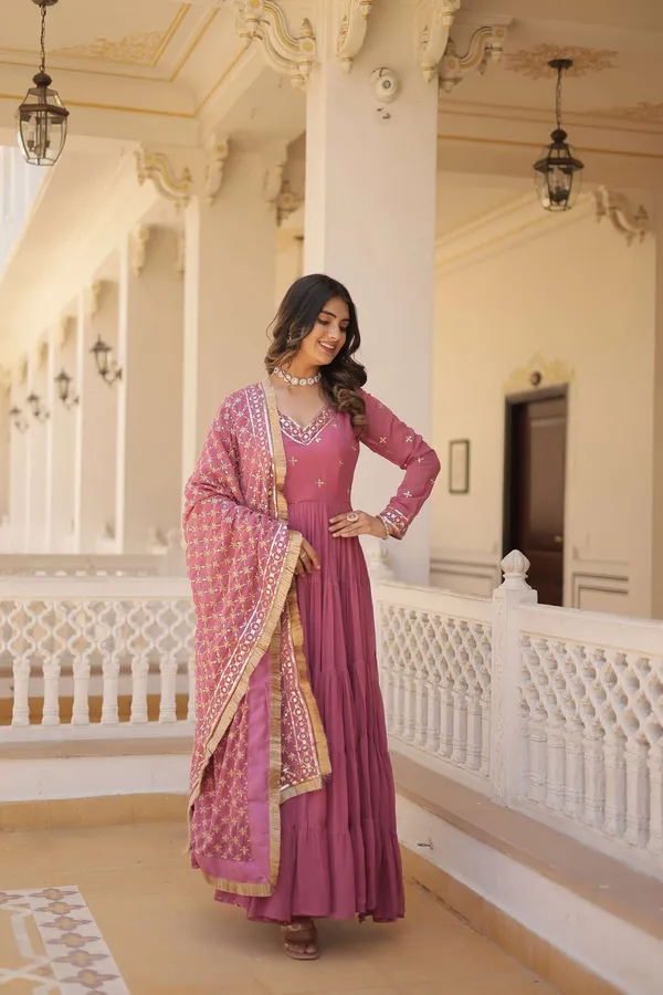 Onion_Designer_Faux_Georgette_Gown_With_Sequined_Dupatta_Elegant_Festive_Party_Wear_Set