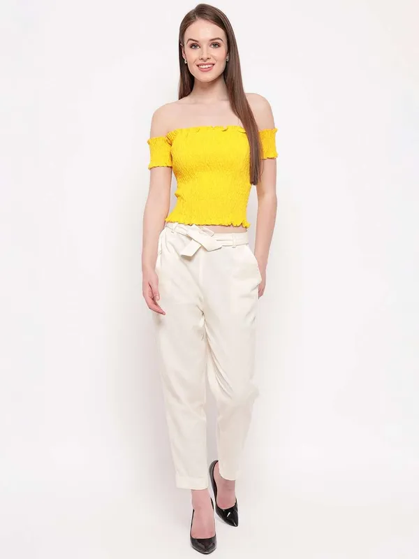 Women_S_Rayon_Solid_Off_Shoulder_Smocked_Crop_Top_Short_Sleeve_Casual_Styles_Tank_Top_Free_Size_Multi31