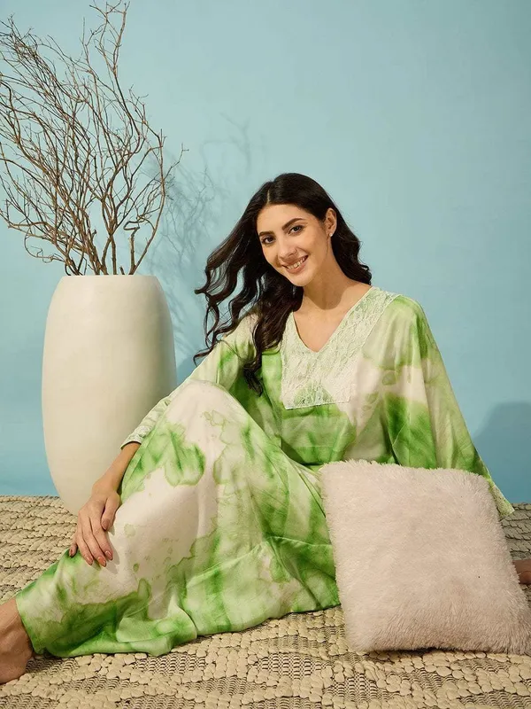 Women_S_Cotton_Tie_Dye_Print_Flowing_Bell_Sleeves_Full_Length_Kaftan_Drees_Casual_Beach_Wear_Green