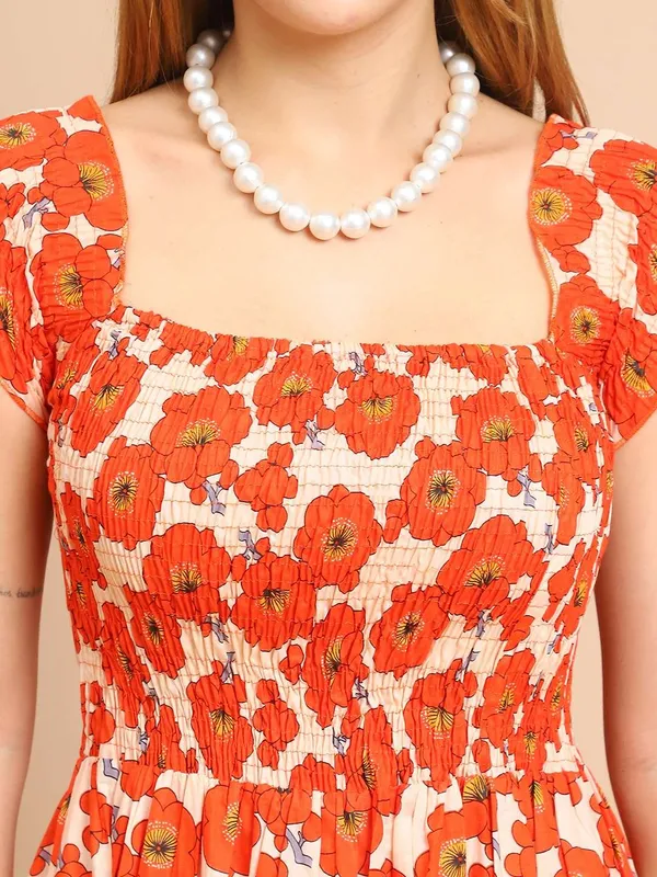 Women_S_Viscos_Rayon_Printed_Off_Shoulder_Midi_Dress_For_Summer_And_Casual_Wear_Orange_Floral