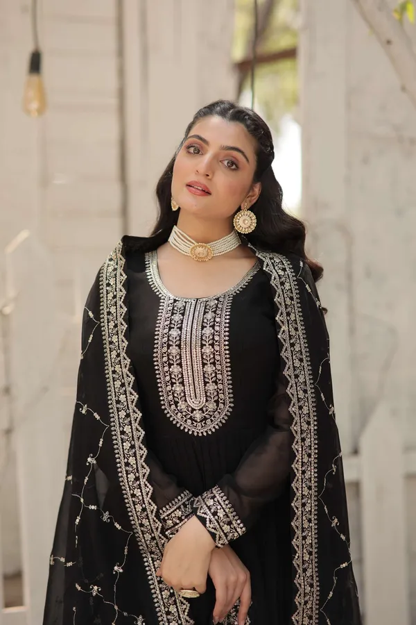 Black_Faux_Blooming_Sequins_Embroidered_Gown_With_Matching_Dupatta_Festive_Party_Wear_2024