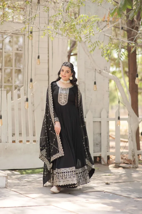 Black_Faux_Blooming_Sequins_Embroidered_Gown_With_Matching_Dupatta_Festive_Party_Wear_2024