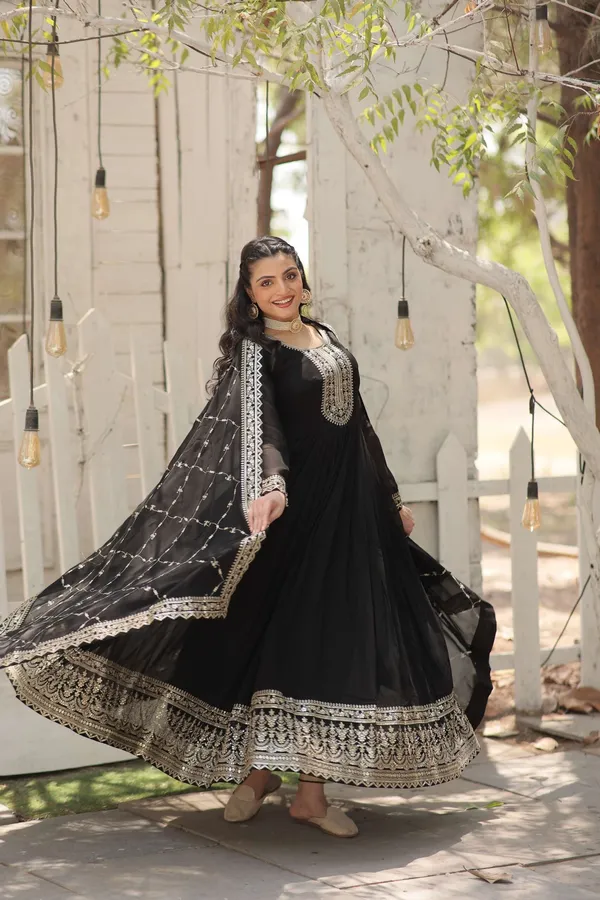 Black_Faux_Blooming_Sequins_Embroidered_Gown_With_Matching_Dupatta_Festive_Party_Wear_2024