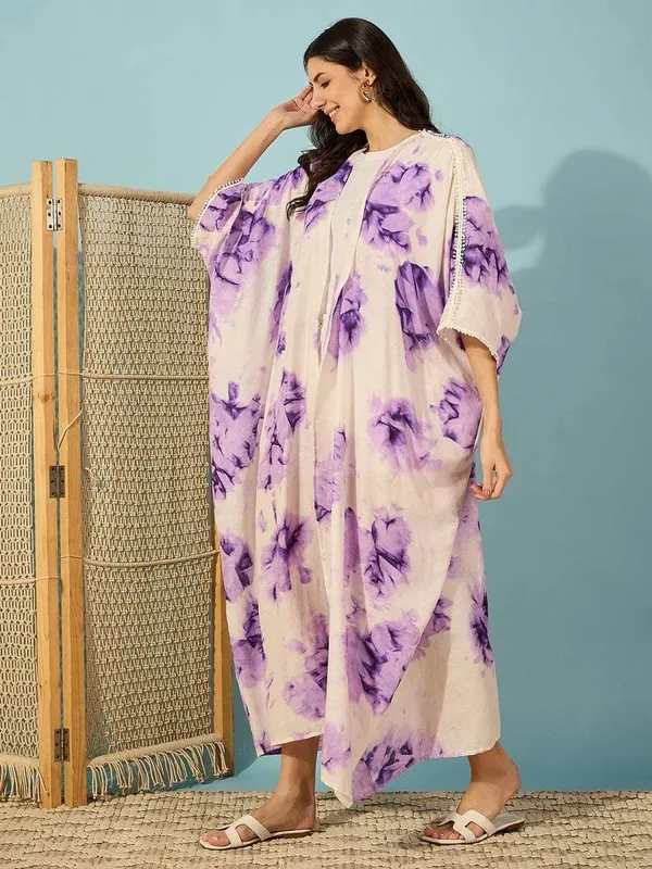Women_S_Cotton_Tie_Dye_Print_Full_Length_Kaftan_Drees_Beach_Cover_Up_Spring_Casual_Wear_Brown