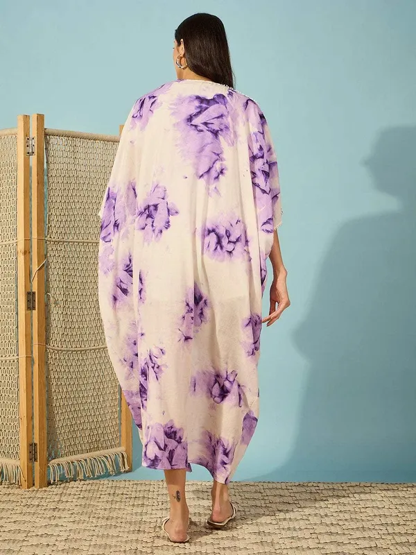 Women_S_Cotton_Tie_Dye_Print_Full_Length_Kaftan_Drees_Beach_Cover_Up_Spring_Casual_Wear_Brown