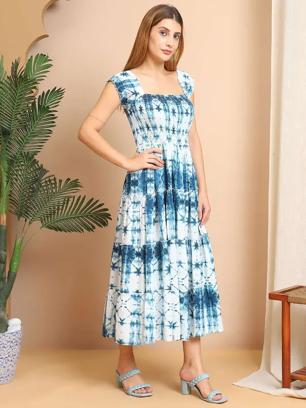 Women_S_Viscos_Rayon_Printed_Off_Shoulder_Midi_Dress_For_Summer_And_Casual_Wear_Blue_Td
