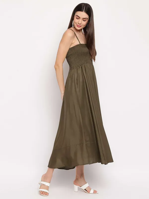 Women_S_Viscose_Rayon_Solid_Shoulder_Straps_Sleeveless_Flared_Gown_Drees_Olive_Green