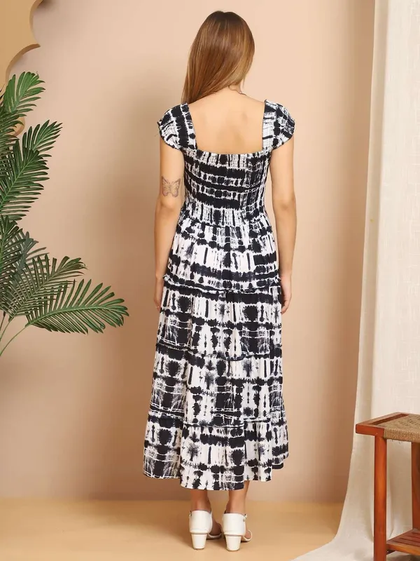 Women_S_Viscos_Rayon_Printed_Off_Shoulder_Midi_Dress_For_Summer_And_Casual_Wear_Black_White