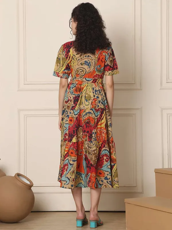 Women_S_Cotton_Printed_A_Line_Midi_Dress_Short_Sleeve_Flared_Gown_Dress_Multti_Color1
