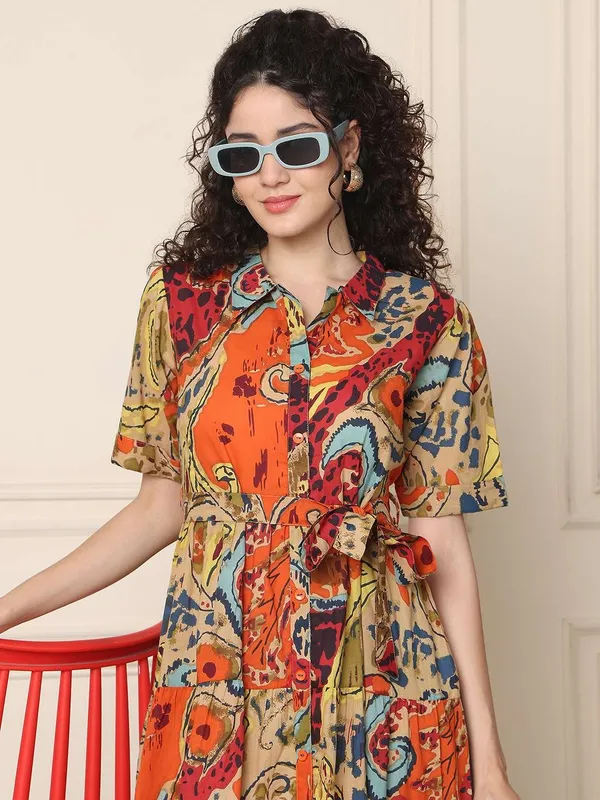 Women_S_Cotton_Printed_A_Line_Midi_Dress_Short_Sleeve_Flared_Gown_Dress_Multti_Color1