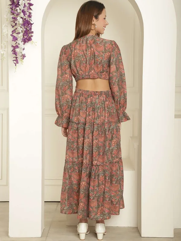 Women_S_Silk_Printed_V_Neck_Long_Bell_Sleeves_Tiered_Maxi_Dress_Gown_Brown