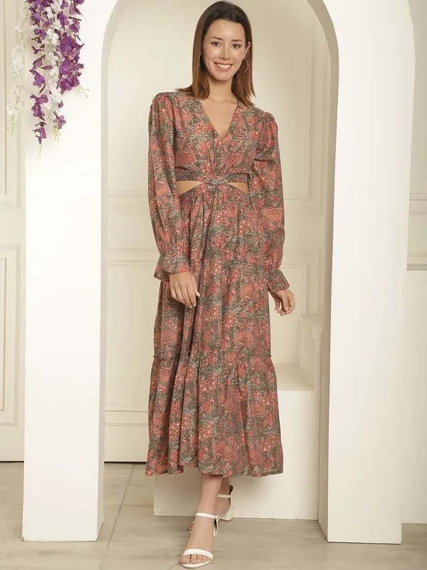 Women_S_Silk_Printed_V_Neck_Long_Bell_Sleeves_Tiered_Maxi_Dress_Gown_Brown