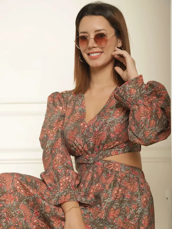 Women_S_Silk_Printed_V_Neck_Long_Bell_Sleeves_Tiered_Maxi_Dress_Gown_Brown