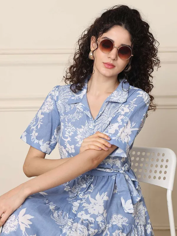 Women_S_Cotton_Printed_A_Line_Midi_Dress_Short_Sleeve_Flared_Gown_Dress_Sky_Blue