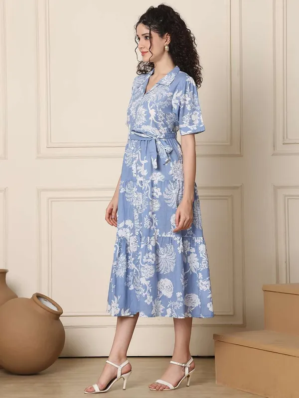 Women_S_Cotton_Printed_A_Line_Midi_Dress_Short_Sleeve_Flared_Gown_Dress_Sky_Blue