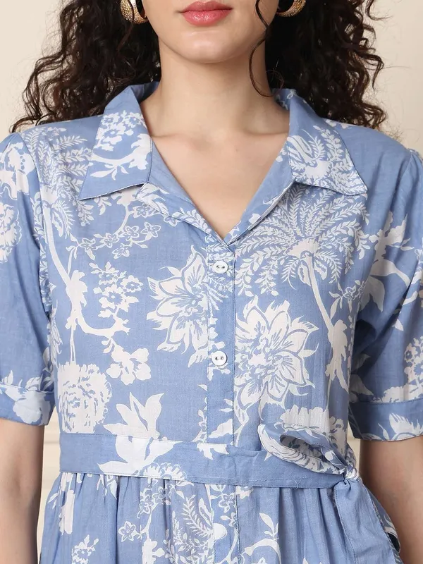 Women_S_Cotton_Printed_A_Line_Midi_Dress_Short_Sleeve_Flared_Gown_Dress_Sky_Blue