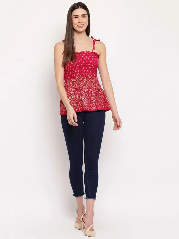 Women_S_Rayon_Floral_Printed_Casual_Summer_Style_Tie_Shoulder_Straps_Free_Size_Tank_Top_Maroon_Gold_Pattern