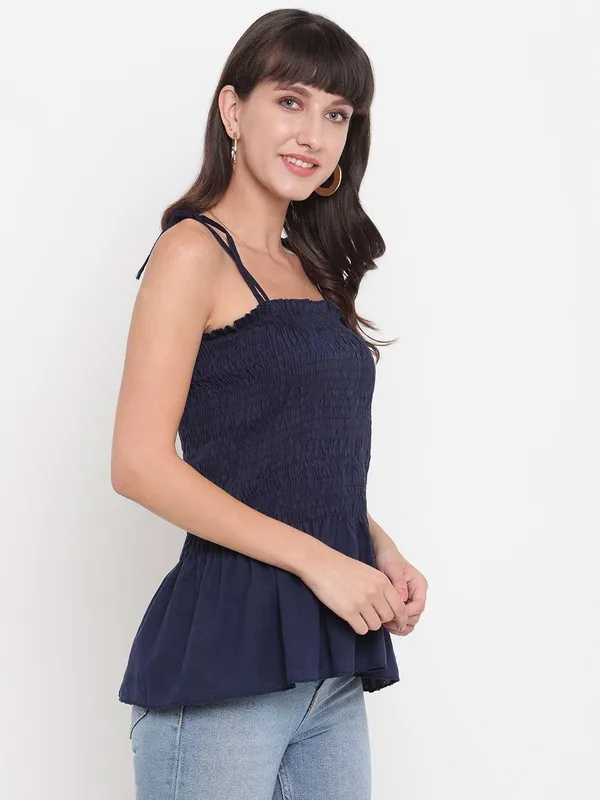 Women_S_Rayon_Solid_Casual_Summer_Style_Tie_Shoulder_Straps_Free_Size_Tank_Top_Dark_Blue
