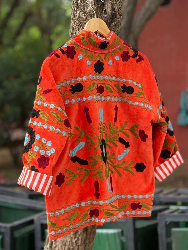 Womens_Orange_Velvet_Embroidered_Jacket_With_Floral_Design