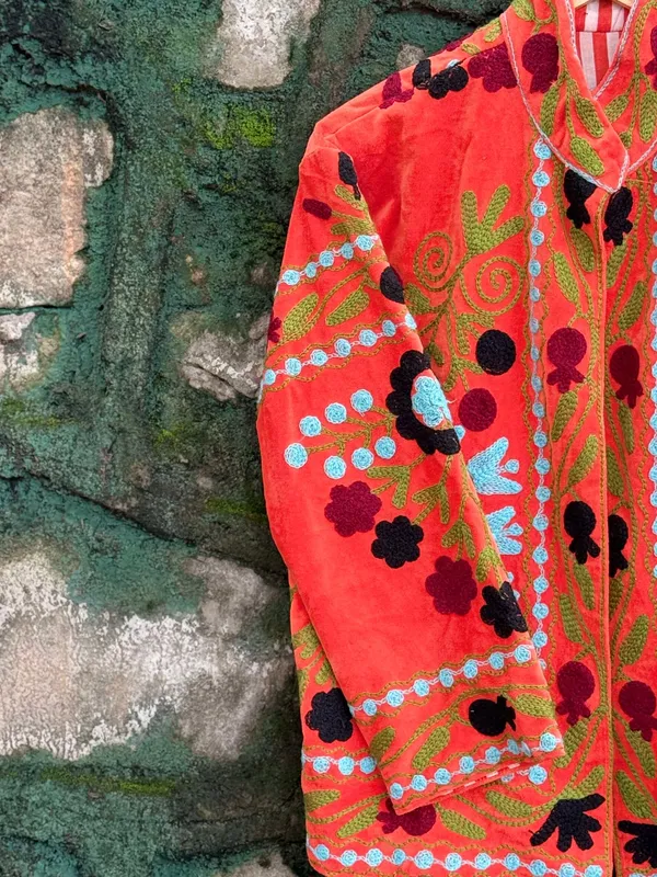 Womens_Orange_Velvet_Embroidered_Jacket_With_Floral_Design
