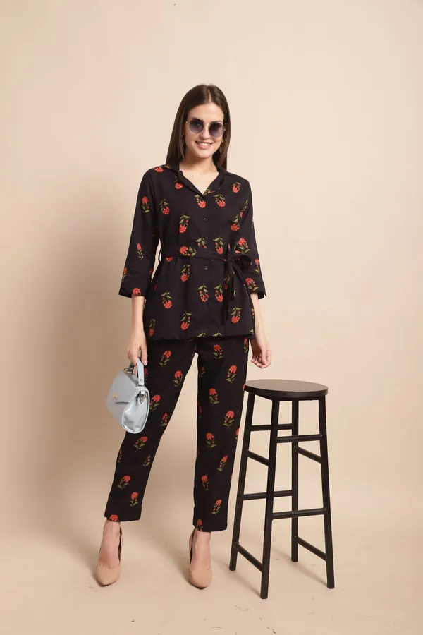 Women_S_Pure_Cotton_Printed_Collared_Top_And_Pant_Co_Ord_Set_Black_Rd