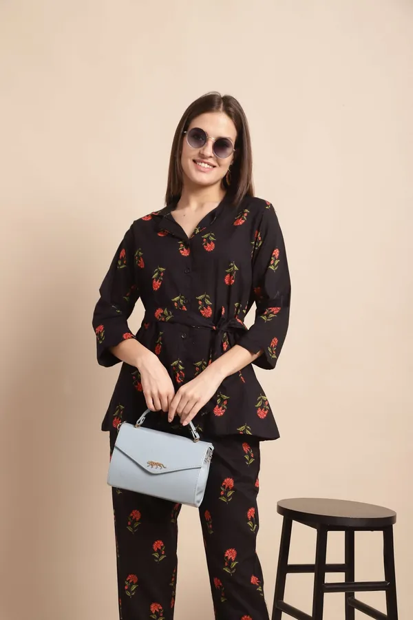 Women_S_Pure_Cotton_Printed_Collared_Top_And_Pant_Co_Ord_Set_Black_Rd