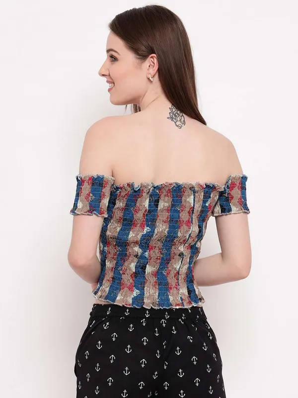 Women_S_Rayon_Printed_Off_Shoulder_Smocked_Crop_Top_Short_Sleeve_Casual_Styles_Tank_Top_Free_Size_Multi38
