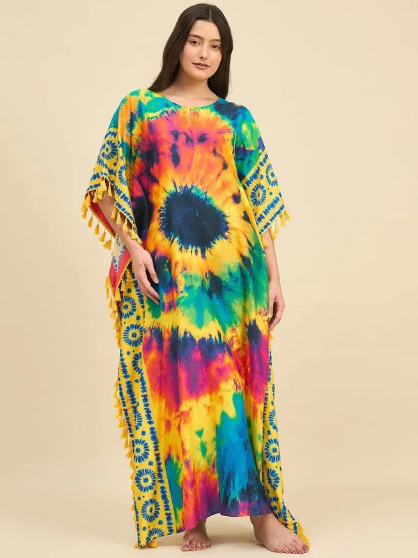 Women_S_Cotton_Tie_Dye_Print_Flowing_Bell_Sleeves_Full_Length_Kaftan_Drees_Casual_Beach_Wear_Multicolor