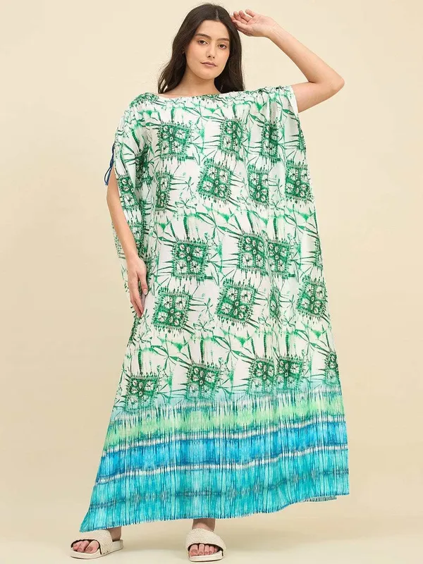 Women_S_Cotton_Tie_Dye_Print_Flowing_Bell_Sleeves_Full_Length_Kaftan_Drees_Casual_Beach_Wear_Green_White