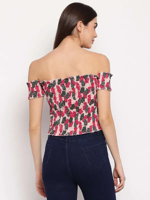 Women_S_Rayon_Printed_Off_Shoulder_Smocked_Crop_Top_Short_Sleeve_Casual_Styles_Tank_Top_Free_Size_Multi35