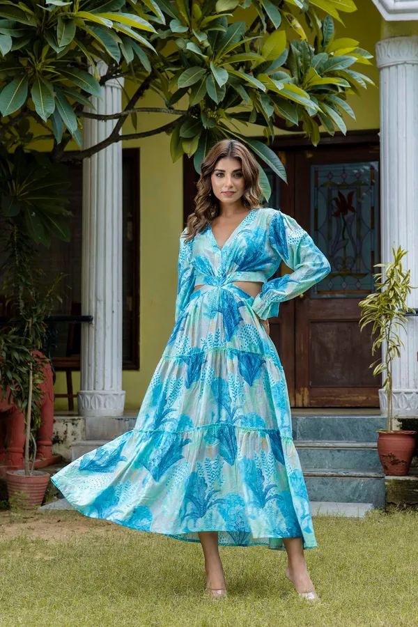 Women_S_Silk_Printed_V_Neck_Long_Bell_Sleeves_Tiered_Maxi_Dress_Gown
