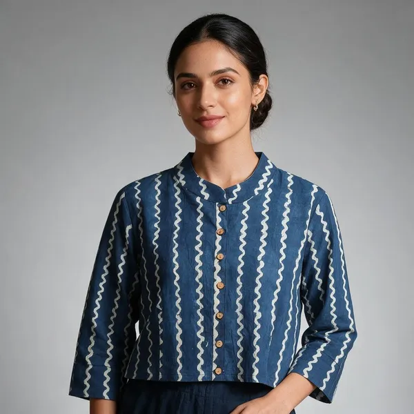 Handmade_Block_Print_Cotton_For_Women_Ethnic_Floral_Printed_Top_With_Long_Sleeves