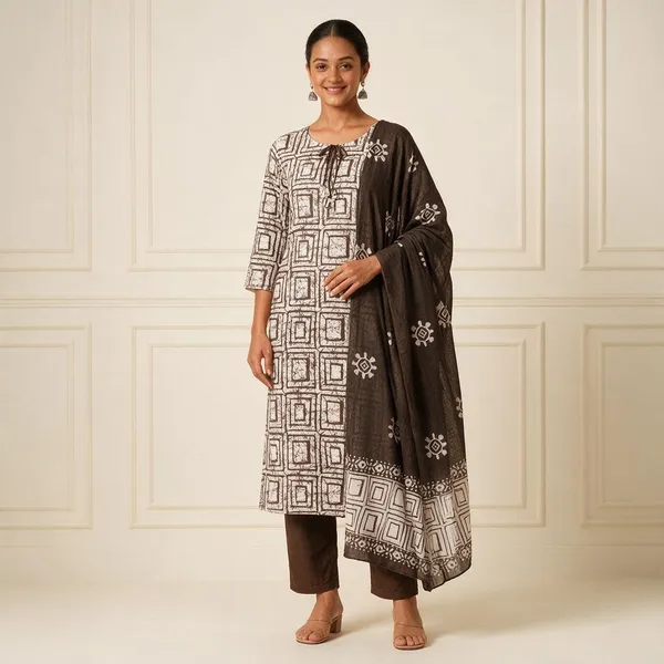 Women_S_Cotton_Hand_Block_Printed_Straight_Kurti_With_Pant_And_Printed_Dupatta
