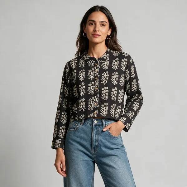 Handmade_Block_Print_Cotton_For_Women_Ethnic_Floral_Printed_Top_With_Long_Sleeves