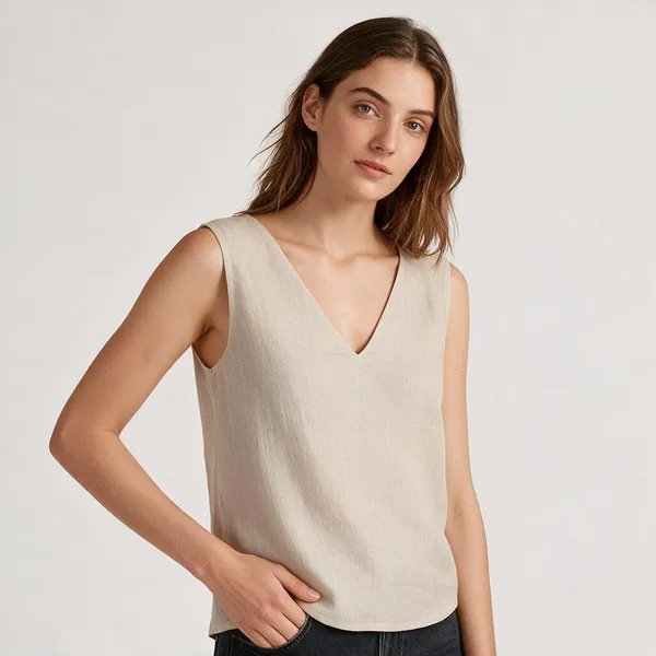 Women_S_Cotton_Solid_V_Neck_Sleeveless_2_Piece_Outfit_Loose_Tank_Top_And_Wide_Leg_Palazzo_Pants_Sets_Cord_Set_Beige