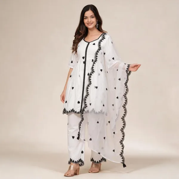 Women_S_Cotton_Embroidery_Work_Straight_Kurti_With_Pant_And_Dupatta_Set