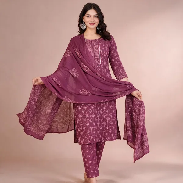 Women_S_Purple_Cotton_Printed_Straight_Kurti_With_Pant_Dupatta_Set