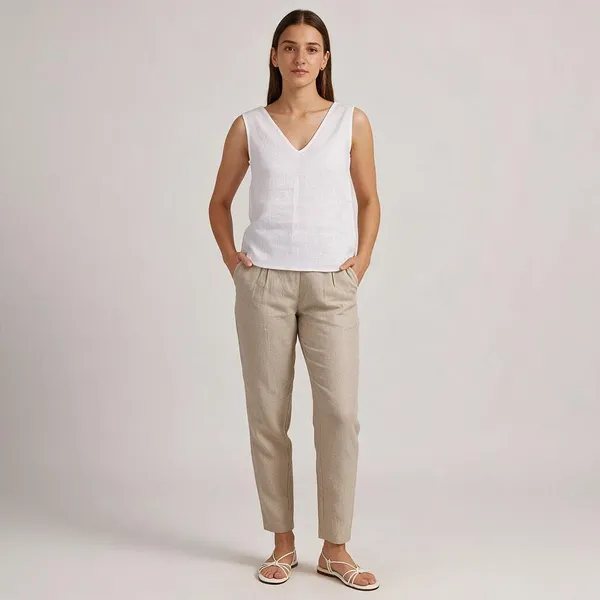 Women_S_Cotton_Solid_V_Neck_Sleeveless_2_Piece_Outfit_Loose_Tank_Top_And_Wide_Leg_Palazzo_Pants_Sets_Cord_Set_White_Beige