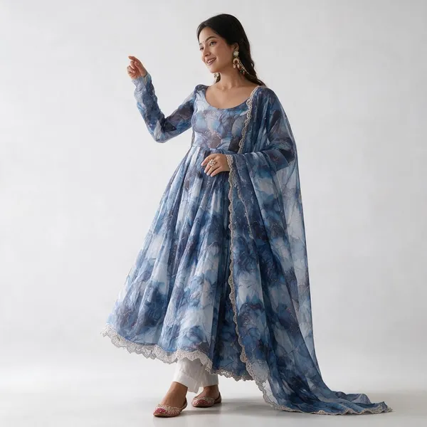 Womens_Crunchy_Silk_Anarkali_Kurti_With_Pant_Dupatta_Set