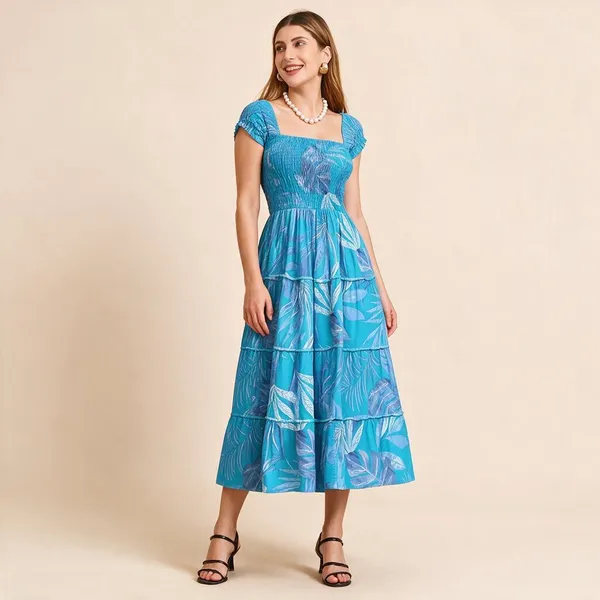 Women_S_Viscos_Rayon_Printed_Off_Shoulder_Midi_Dress_For_Summer_And_Casual_Wear_Blue_Leaf
