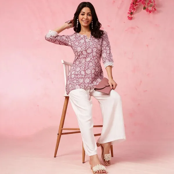 Women_S_Rayon_Floral_Printed_Straight_Short_Kurti_Set