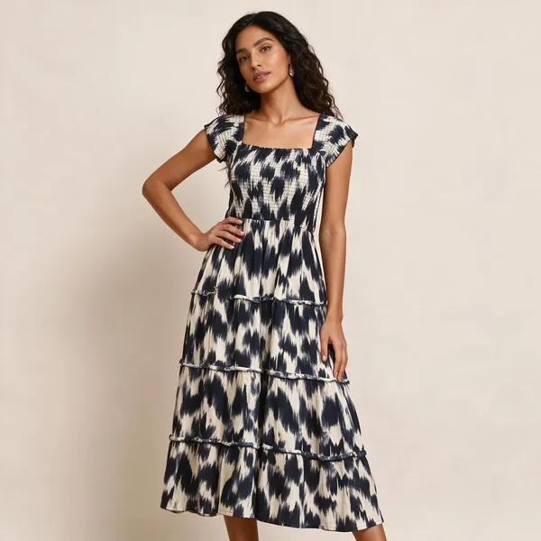 Women_S_Viscos_Rayon_Printed_Off_Shoulder_Midi_Dress_For_Summer_And_Casual_Wear_Blue_Cream