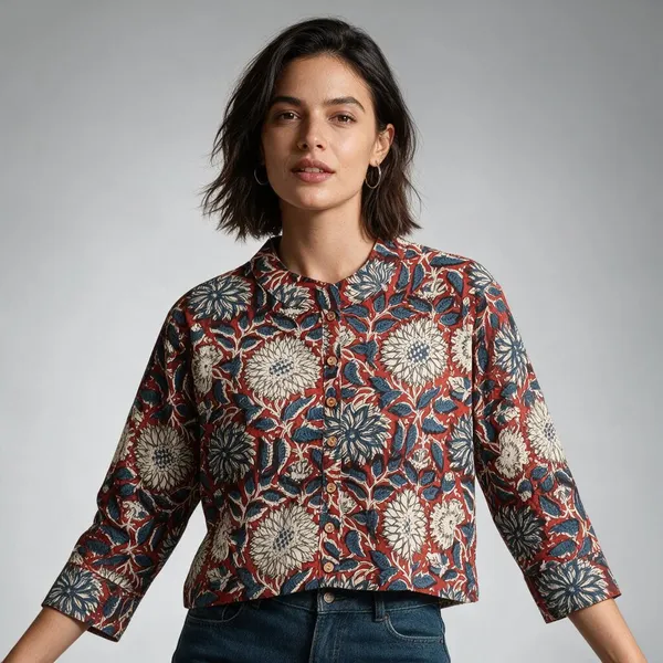 Hand_Block_Print_Cotton_Shirt_For_Women_Floral_Printed_Button_Down_Top_With_Full_Sleeves