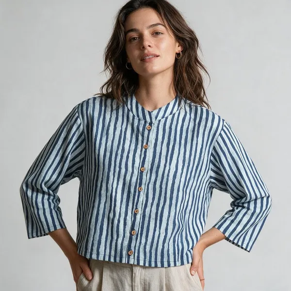 Handmade_Block_Print_Cotton_For_Women_Ethnic_Floral_Printed_Top_With_Long_Sleeves